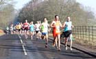 Soon after the start of the Run northumberland Half Marathon.